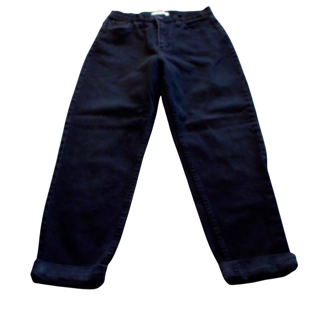 Vibrant MIU Black High Waisted Mom Jeans Tapered Leg Madein USA Size 7 W27 P1345